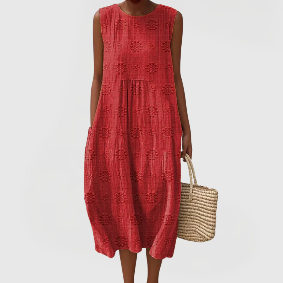 Damen Ärmelloses Kleid Relaxed Fit Sommer Freizeit mit Taschen
