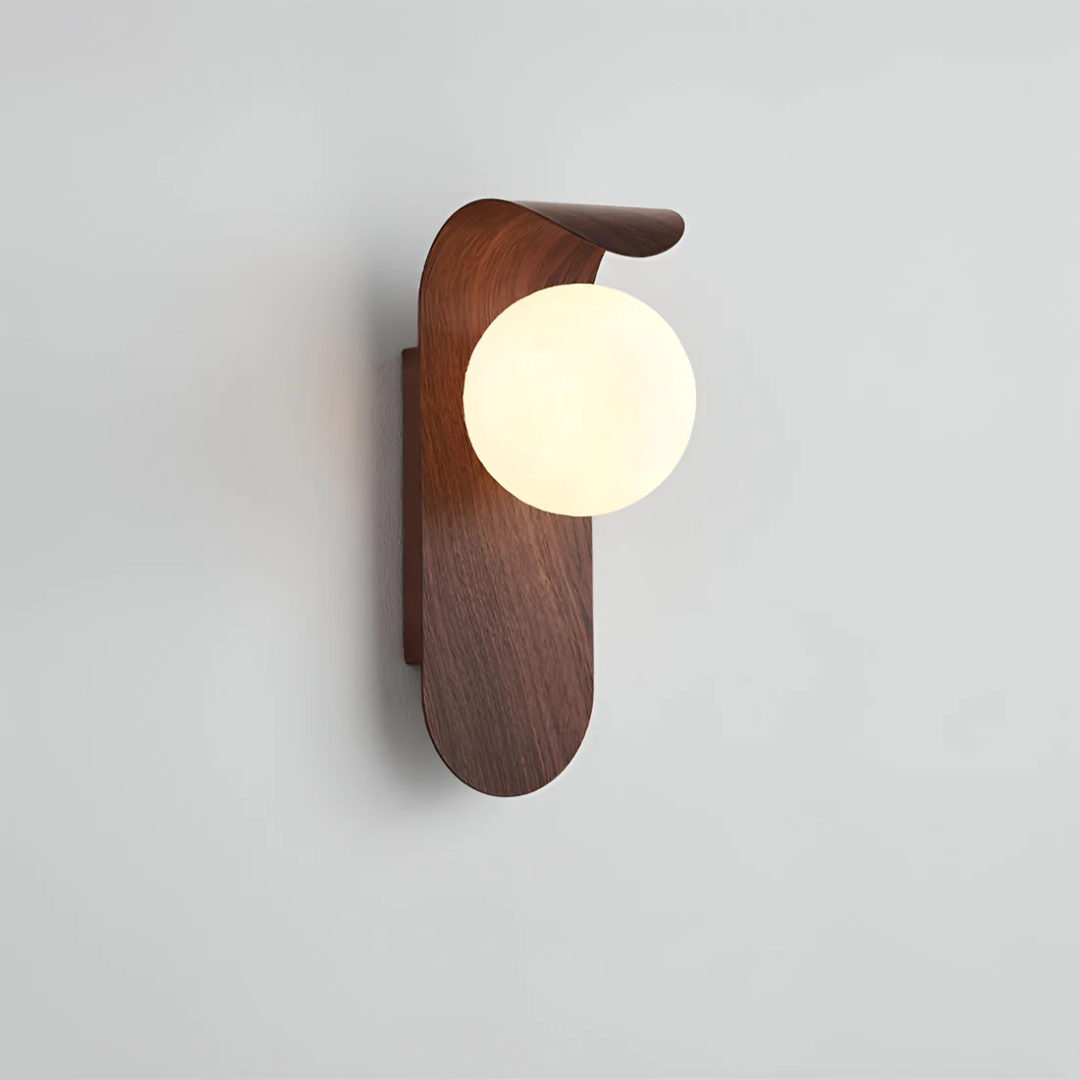 Wandleuchte Skandinavisch Holz Globus Minimalistisch Wohnzimmer