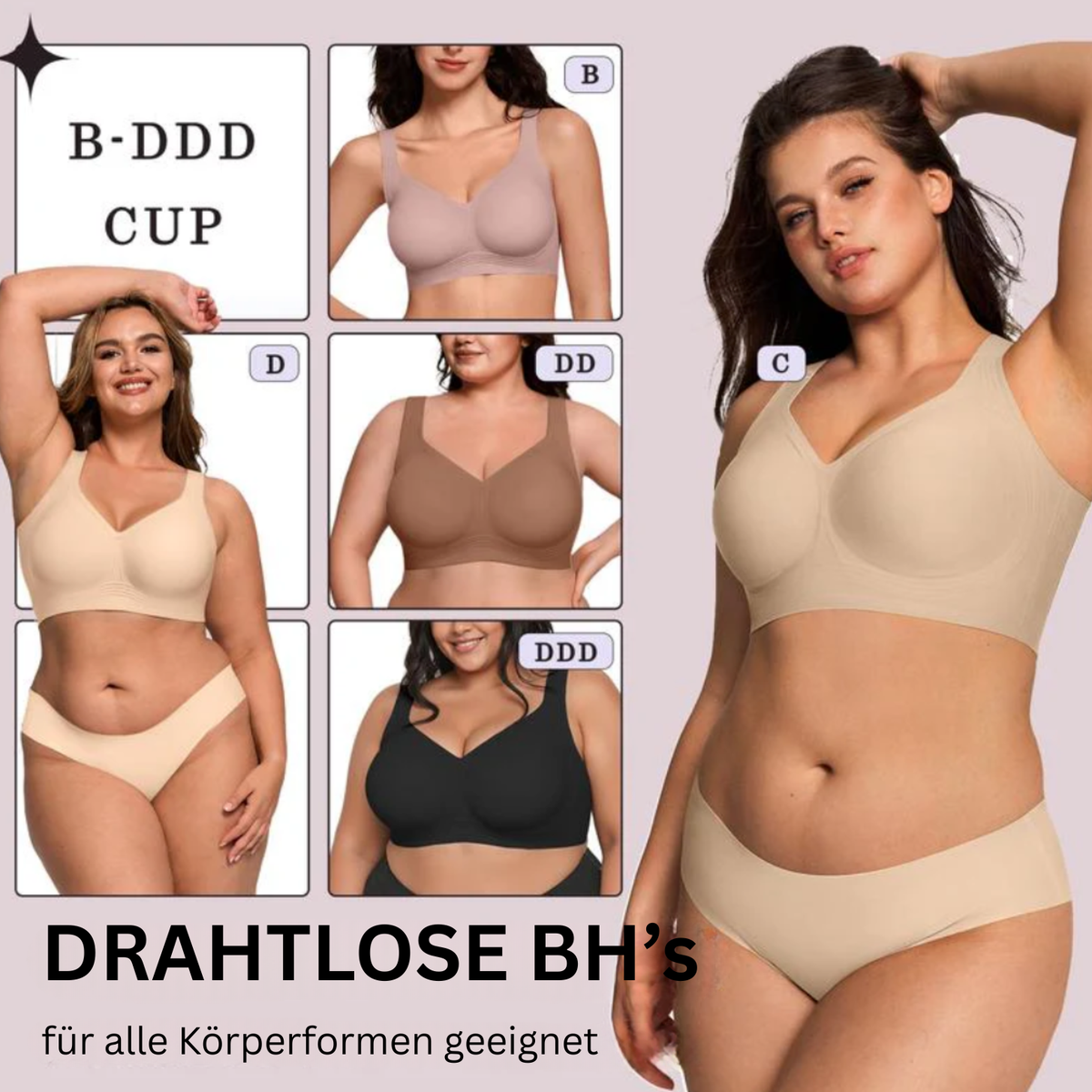 Sina I Damen Jelly Gel-BH Kabellos Komfort Push-up Alltag