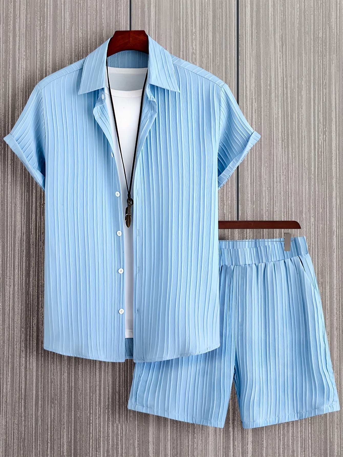 Callan | Herren Freizeit Set Relaxed Fit Kurzarm Hemd & Shorts Sommer