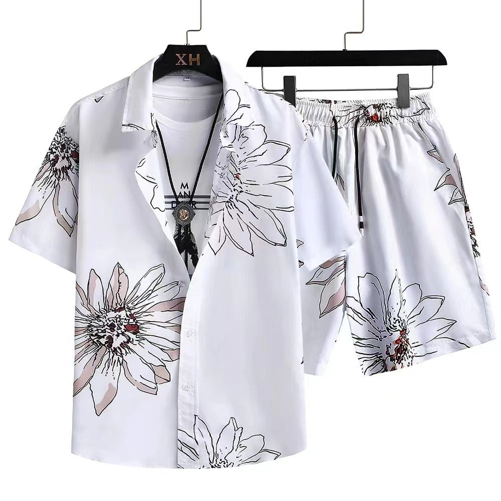 Rudi | Herren Sommer Freizeit Set Relaxed Fit Kurzarmhemd und Shorts