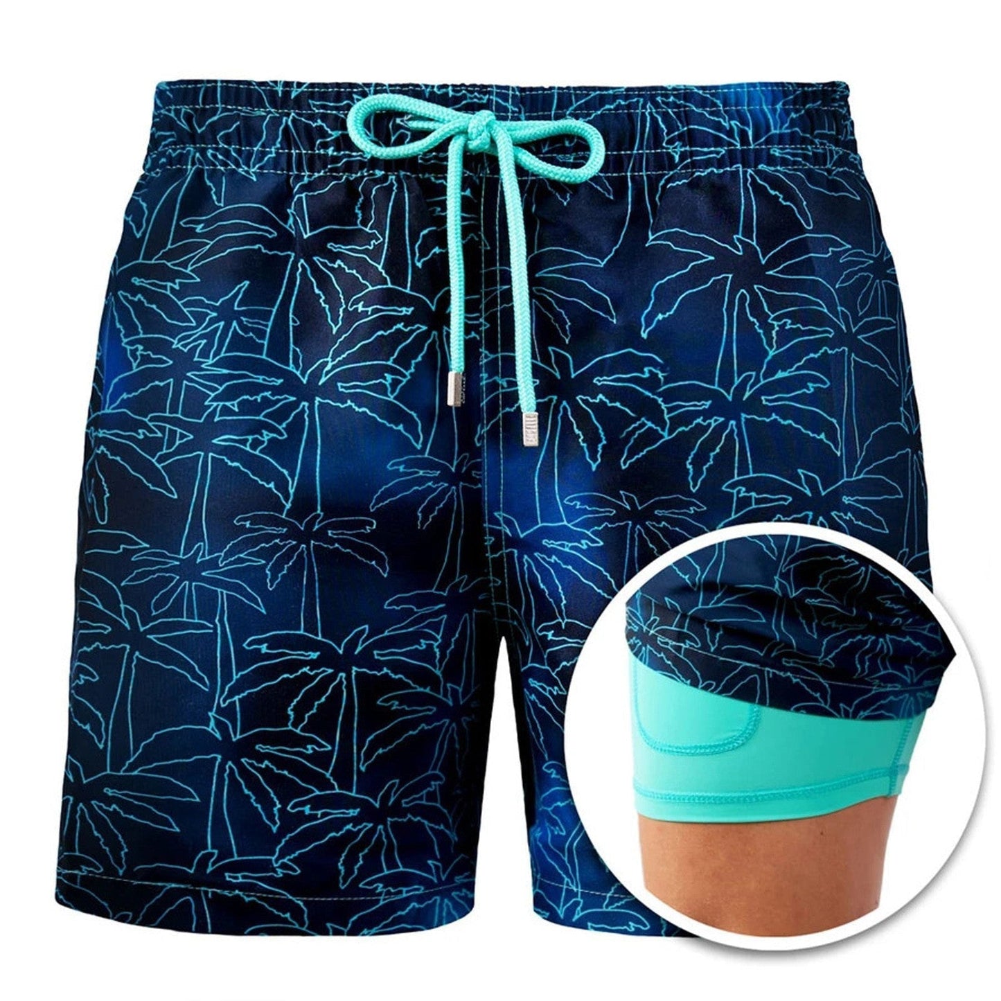 Doppellagige Strandshorts Herren Regular Fit Freizeit Sommer