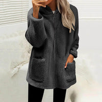 Damen Fleecejacke Regular Fit Freizeit mit hohem Kragen und Reißverschluss