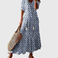 Damen Sommerkleid Boho Vintage Regular Fit Freizeit