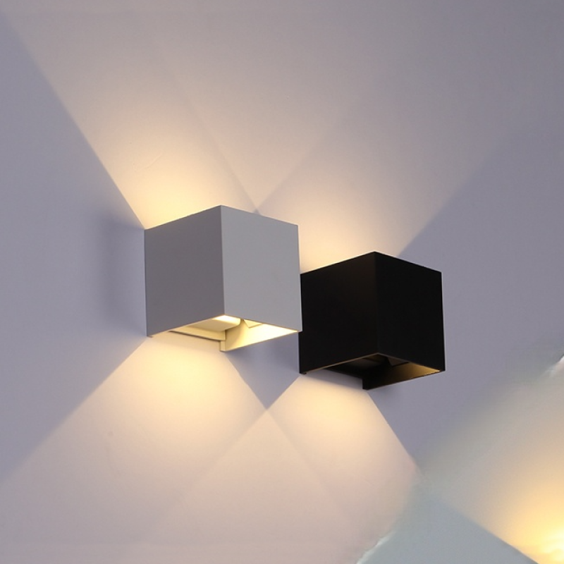 Verstellbare LED-Außenwandlampe Quadrat Modern Garten