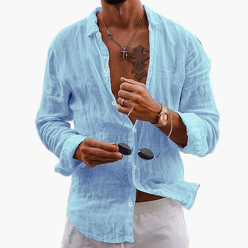 Richard | Herren Leinenhemd Relaxed Fit Sommer Freizeit