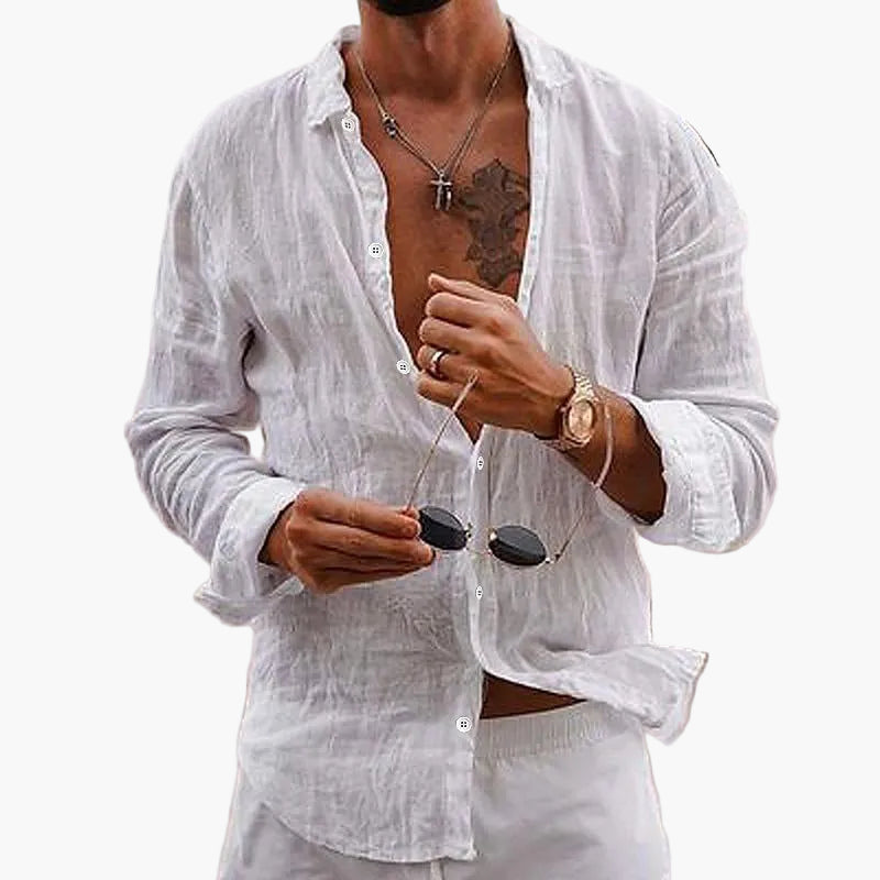 Richard | Herren Leinenhemd Relaxed Fit Sommer Freizeit