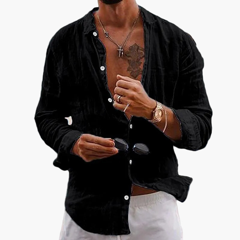 Richard | Herren Leinenhemd Relaxed Fit Sommer Freizeit