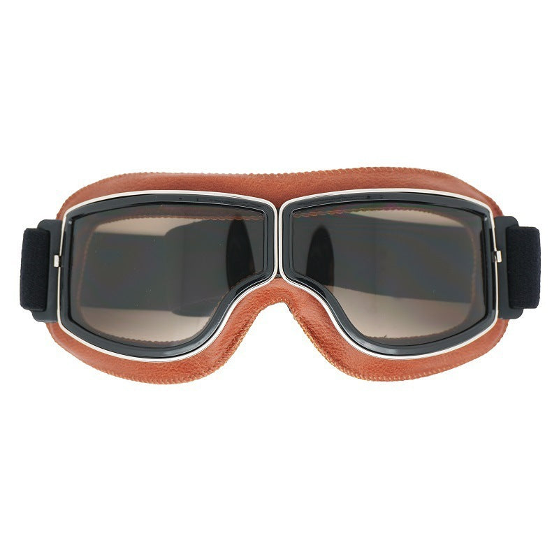 Leonard | Retro Motorradbrille Herren Polarisiert UV-Schutz Freizeit Vintage Pilotenbrille