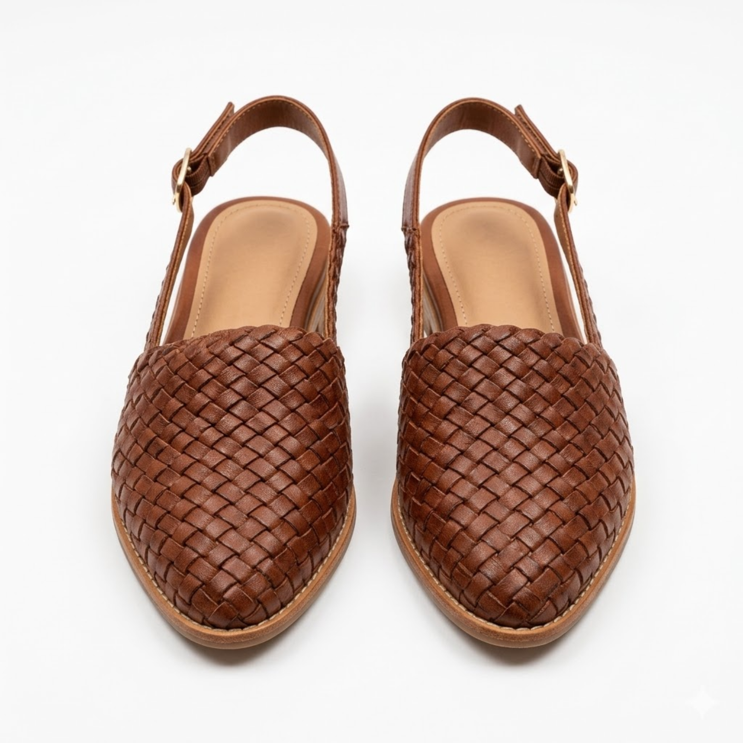 Slingbacks Damen Geflochten Spitz Elastischer Hinterriemen Alltag