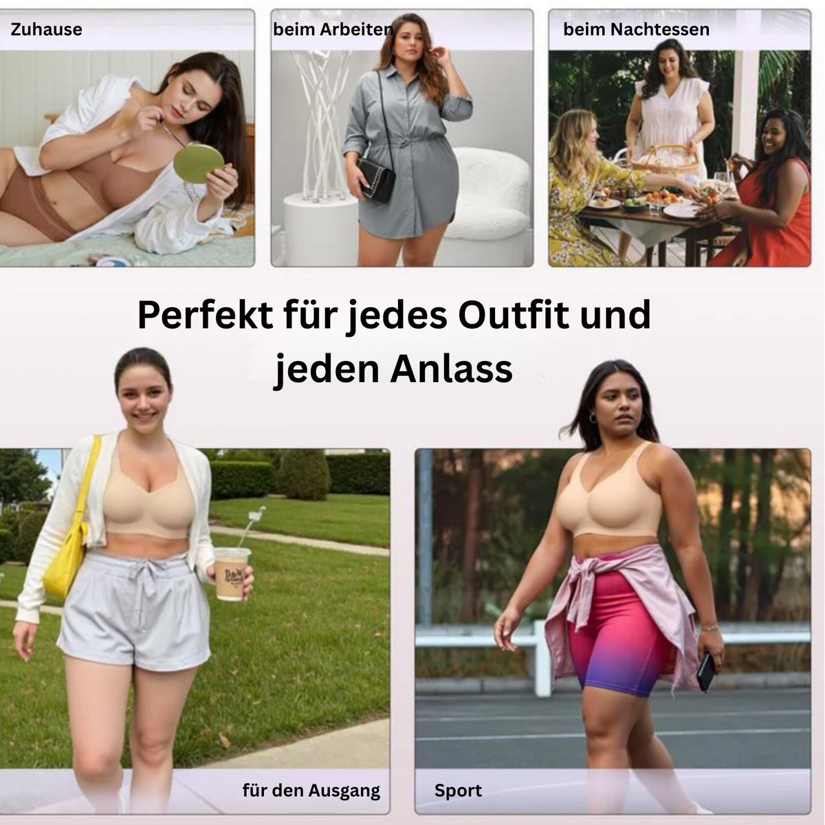 Sina I Damen Jelly Gel-BH Kabellos Komfort Push-up Alltag