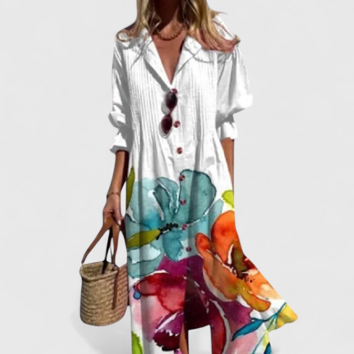 Damen Boho Kleid Elegant Regular Fit Freizeit