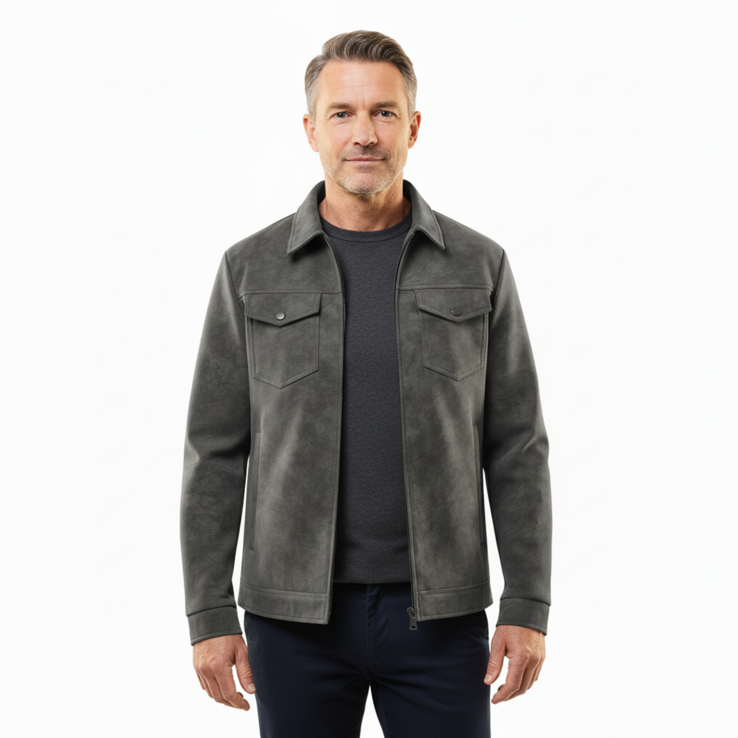 Lederjacke Herren Regular Fit Casual Übergangszeit