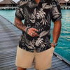 Hugh | Herren Sommer Set Relaxed Fit Freizeit Kurzarmhemd Tropischer Print Shorts