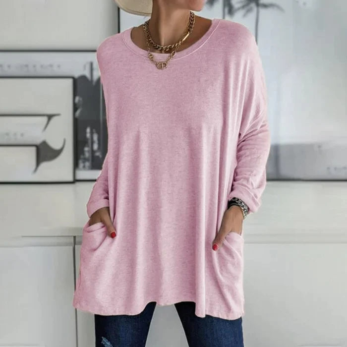 Damen Loose Fit Oberteil Casual Lässig Komfortabel