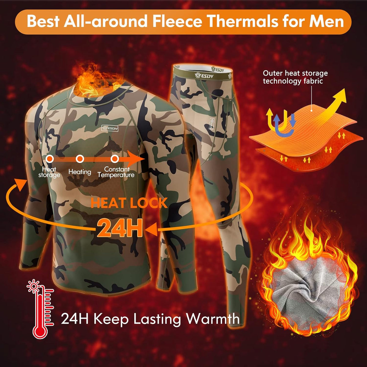Thermounterwäsche Set Herren Slim Fit Winter Freizeit
