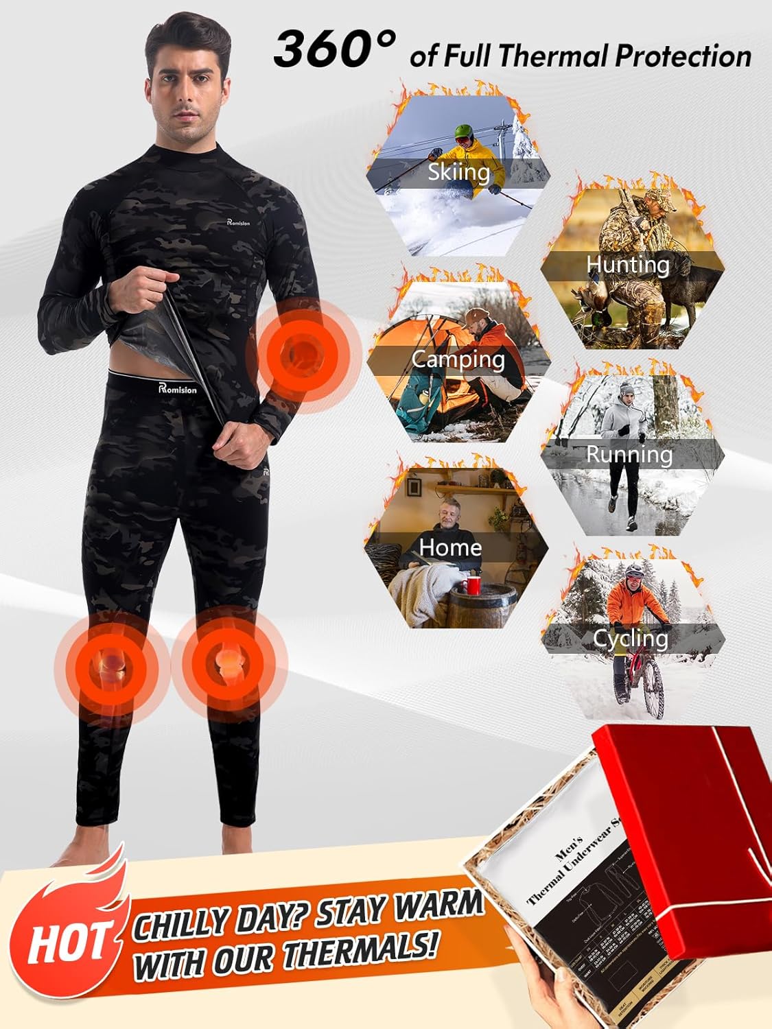 Thermounterwäsche Set Herren Slim Fit Winter Freizeit