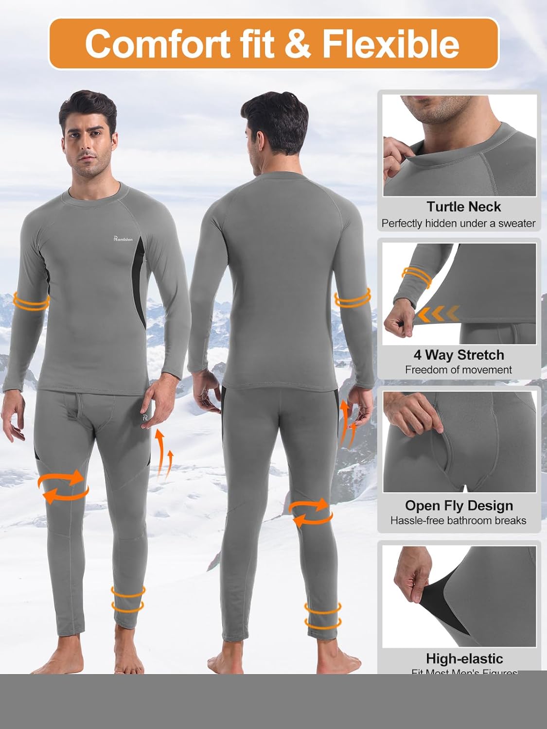 Thermounterwäsche Set Herren Slim Fit Winter Freizeit