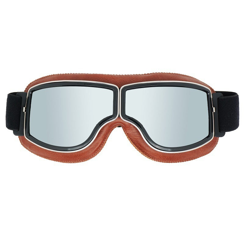 Leonard | Retro Motorradbrille Herren Polarisiert UV-Schutz Freizeit Vintage Pilotenbrille