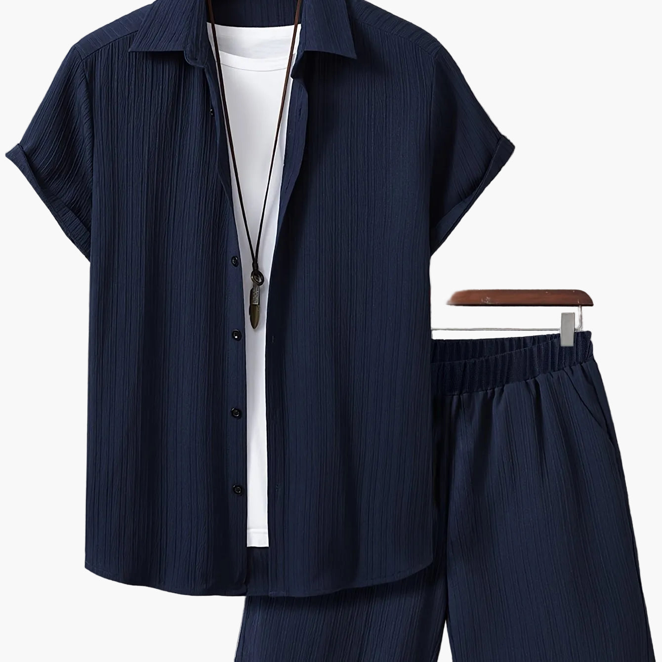 Callan | Herren Freizeit Set Relaxed Fit Kurzarm Hemd & Shorts Sommer