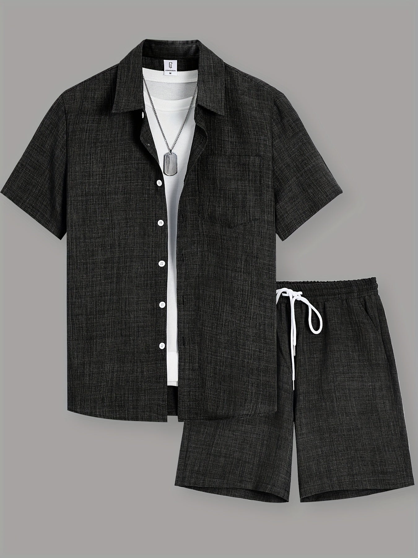 Bruno | Herren Sommer Set Regular Fit Freizeit Kurzarmhemd & Shorts