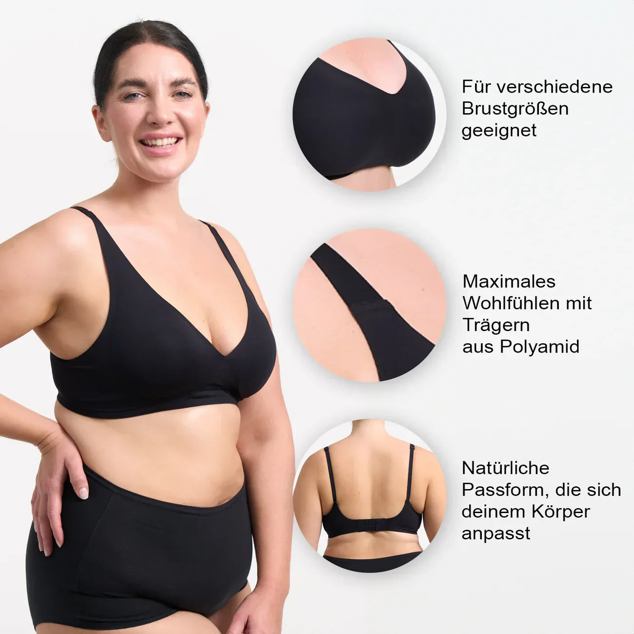 Damen Push-up-BH ohne Bügel Komfort Freizeit
