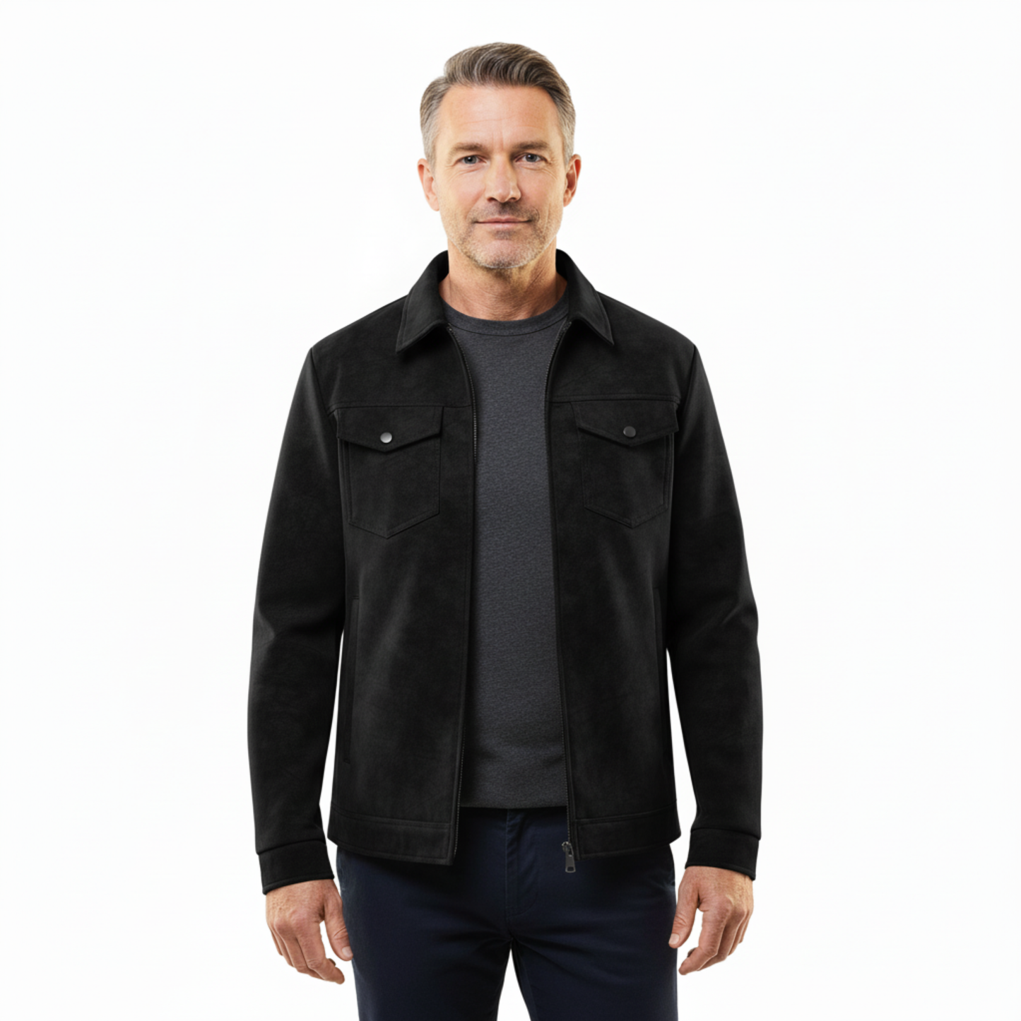 Lederjacke Herren Regular Fit Casual Übergangszeit