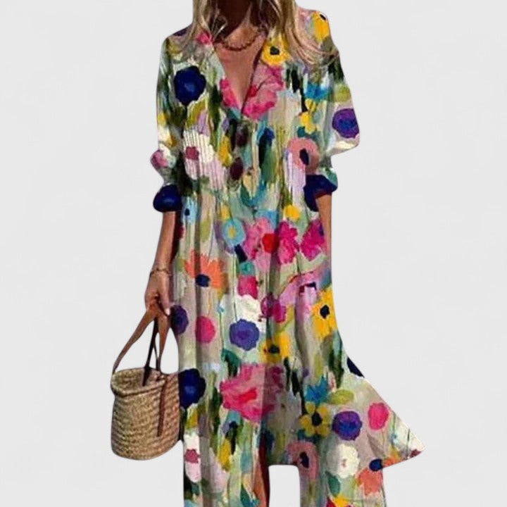 Damen Boho Kleid Elegant Regular Fit Freizeit