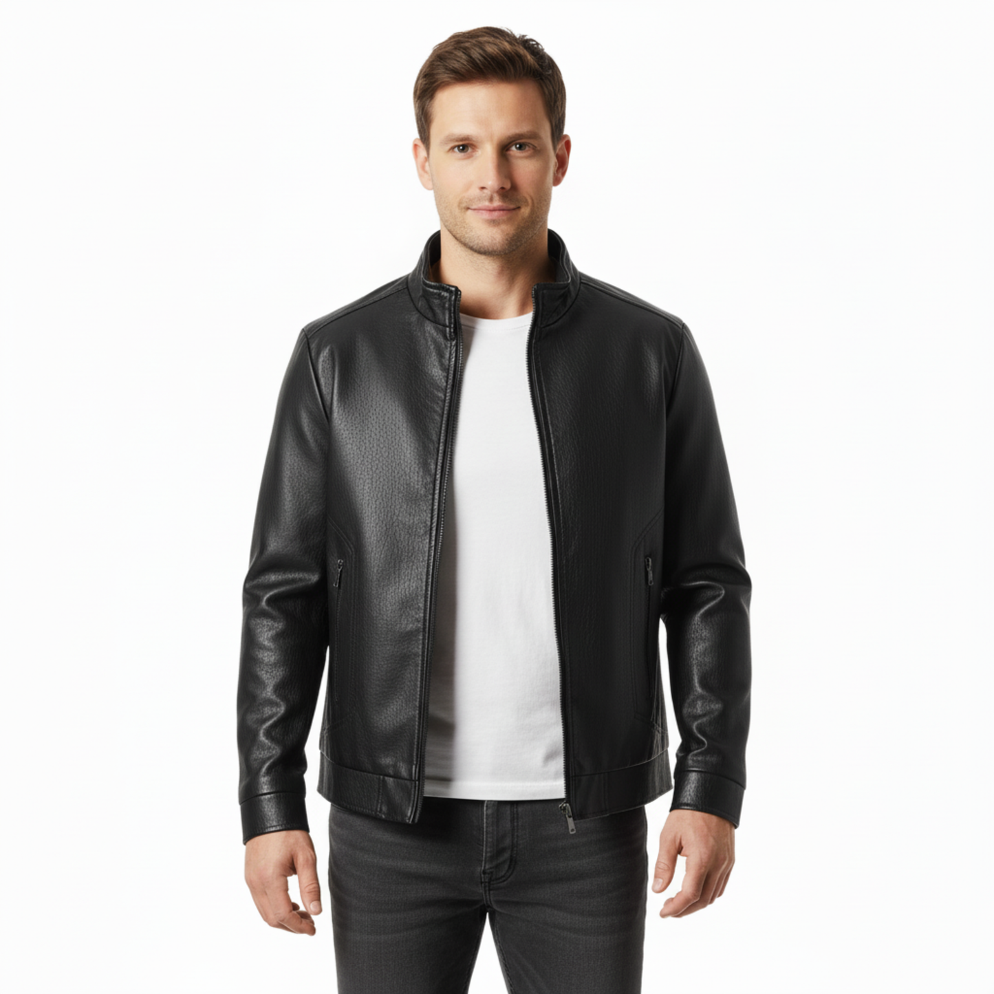 Lederjacke Herren Regular Fit Freizeit & Übergangszeit