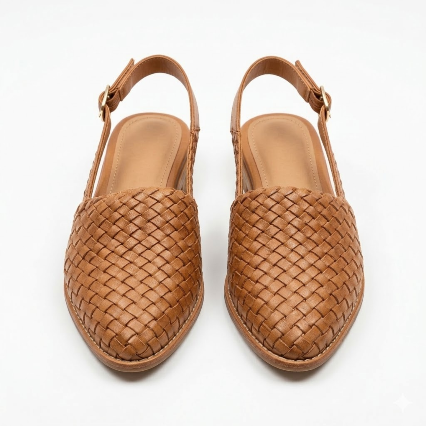 Slingbacks Damen Geflochten Spitz Elastischer Hinterriemen Alltag