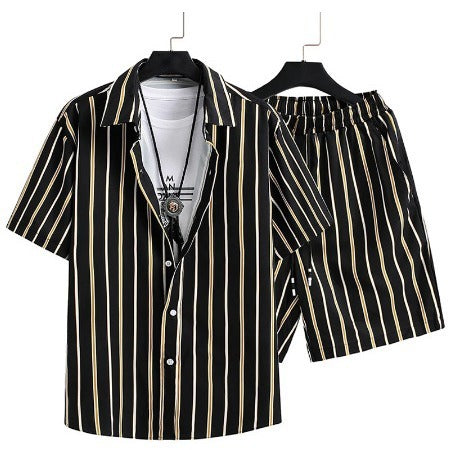Rudi | Herren Sommer Freizeit Set Relaxed Fit Kurzarmhemd und Shorts