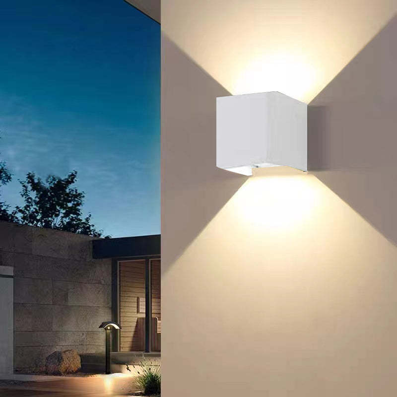 Verstellbare LED-Außenwandlampe Quadrat Modern Garten