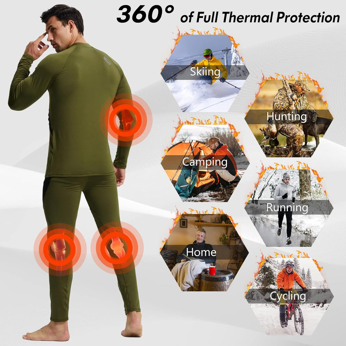 Thermounterwäsche Set Herren Slim Fit Winter Freizeit