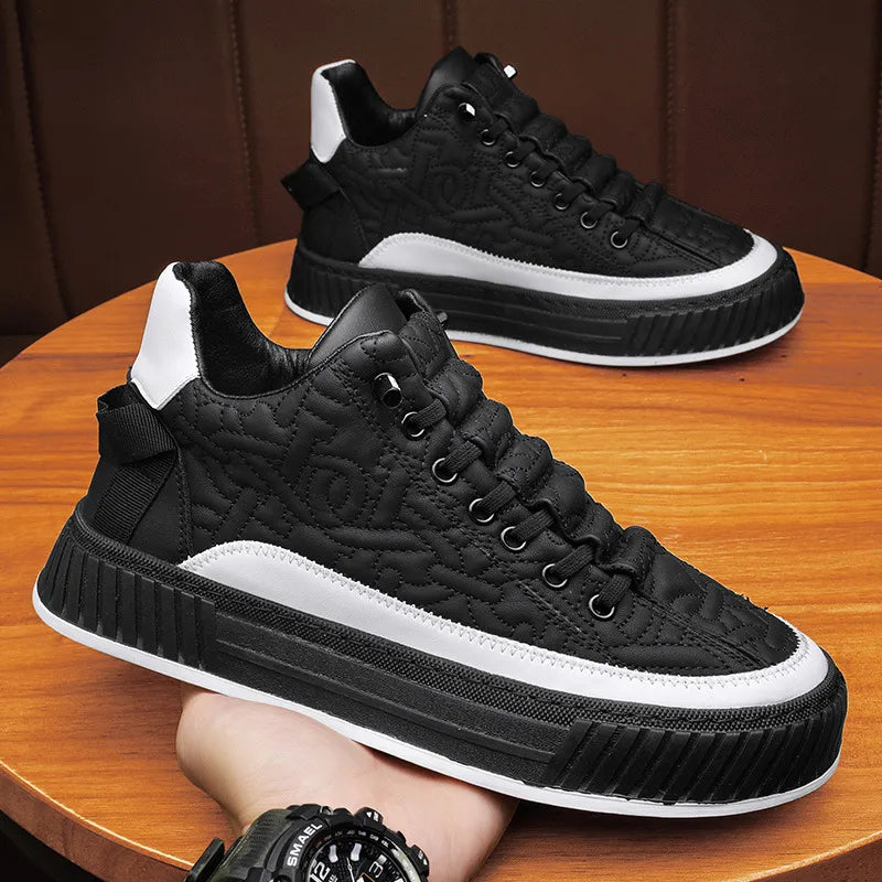 Herren Stepp-Platform-Sneaker - Schnürung Niedrig-Top Trainer