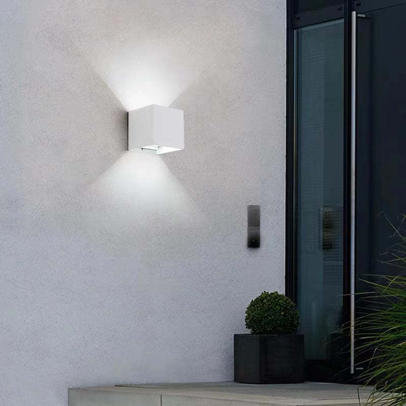 Verstellbare LED-Außenwandlampe Quadrat Modern Garten