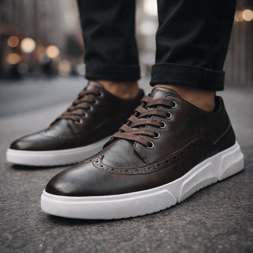 Sneaker Herren Casual Brogue mit gepolsterter Sohle