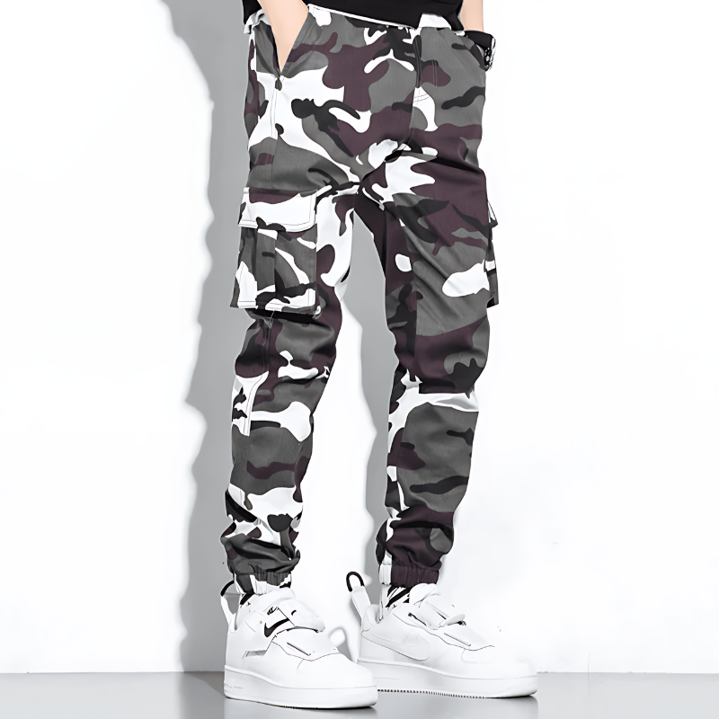 Herren Cargo-Hose Slim Fit Freizeit Camouflage
