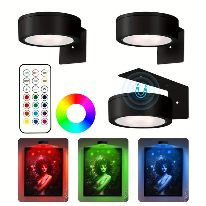 Magnetische Bilderleuchte Modern Wohnzimmer Kabellos mit 13 Farbmodi