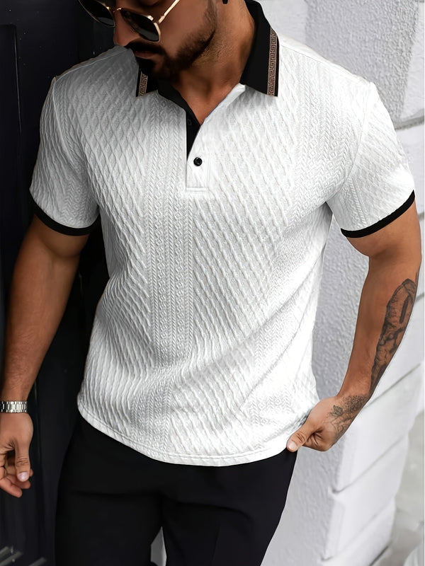 Poloshirt Herren Regular Fit Freizeit Farbblock Sommer