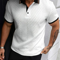 Poloshirt Herren Regular Fit Freizeit Farbblock Sommer