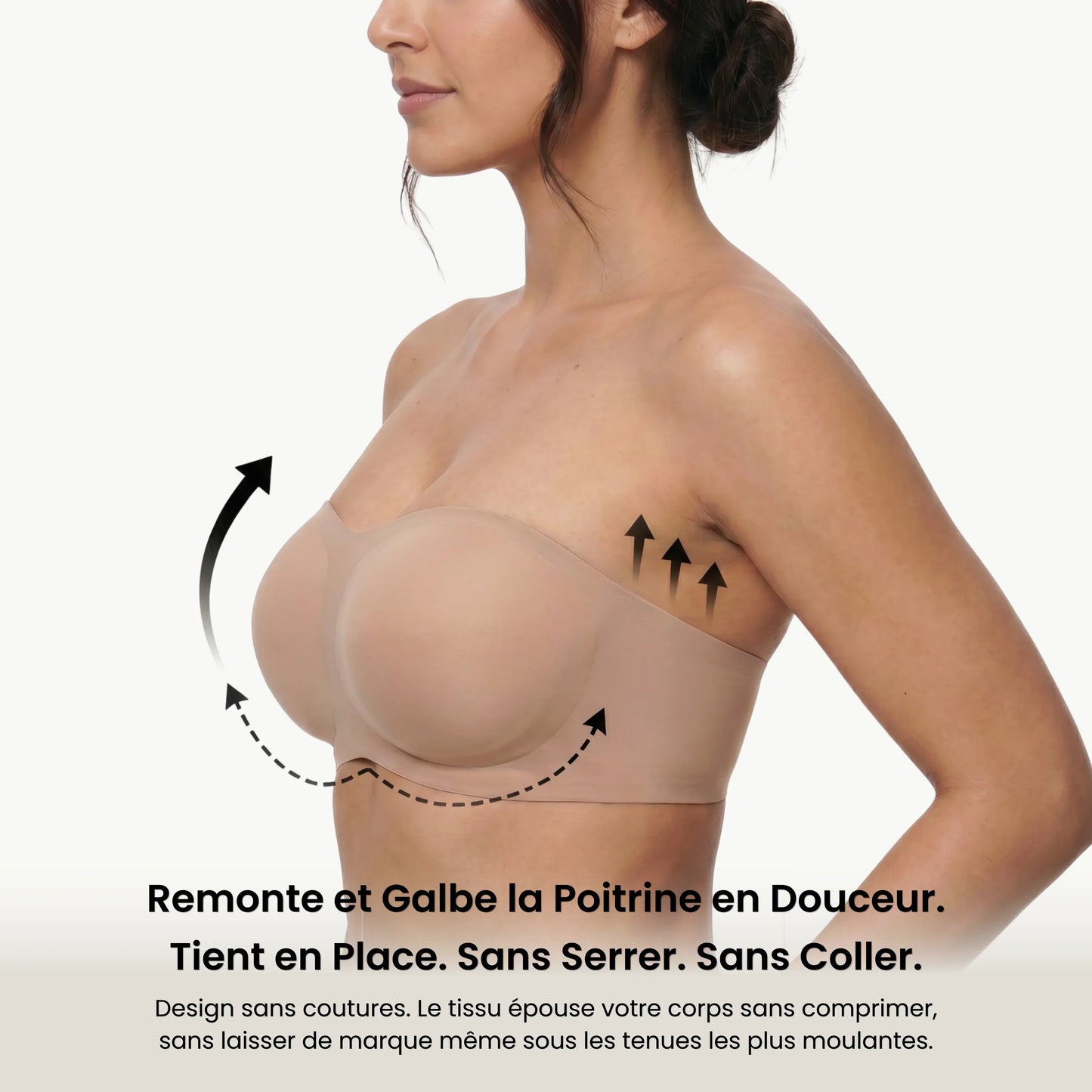 Damen trägerloser Push-up-BH unsichtbar komfortabel