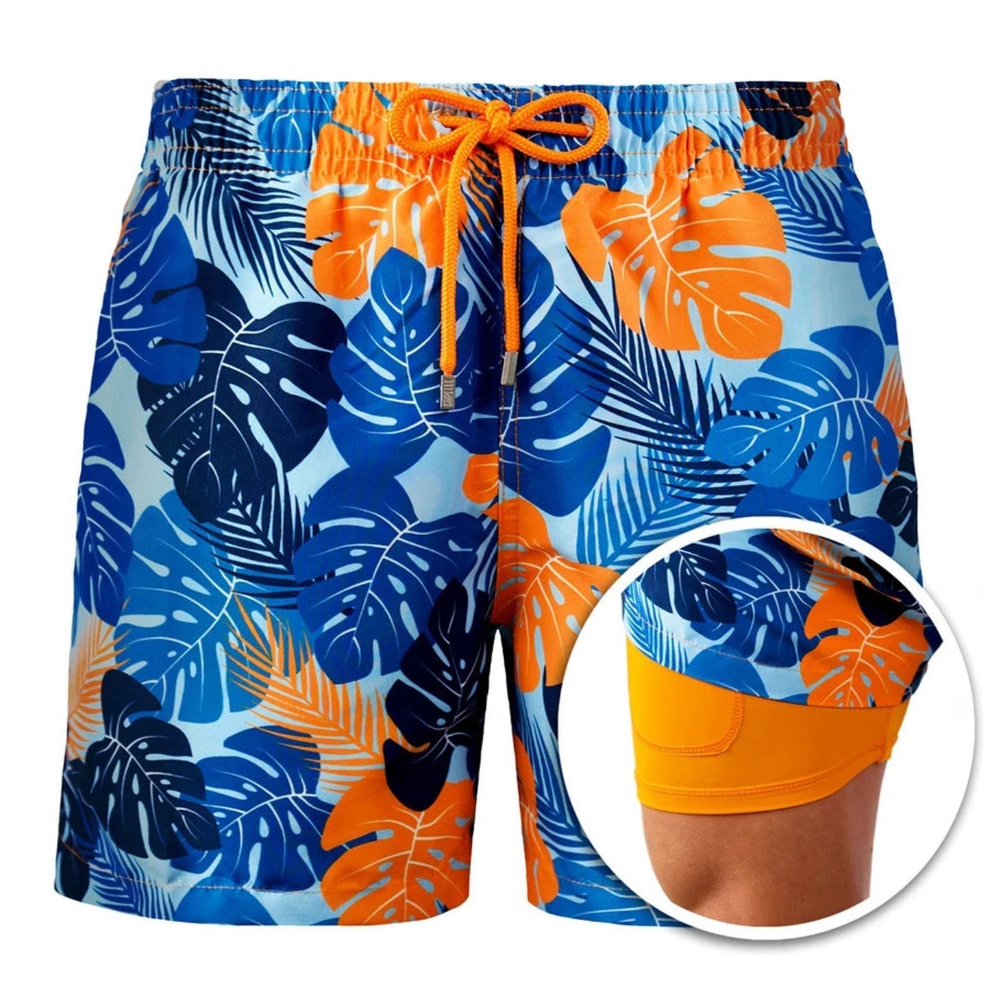 Doppellagige Strandshorts Herren Regular Fit Freizeit Sommer