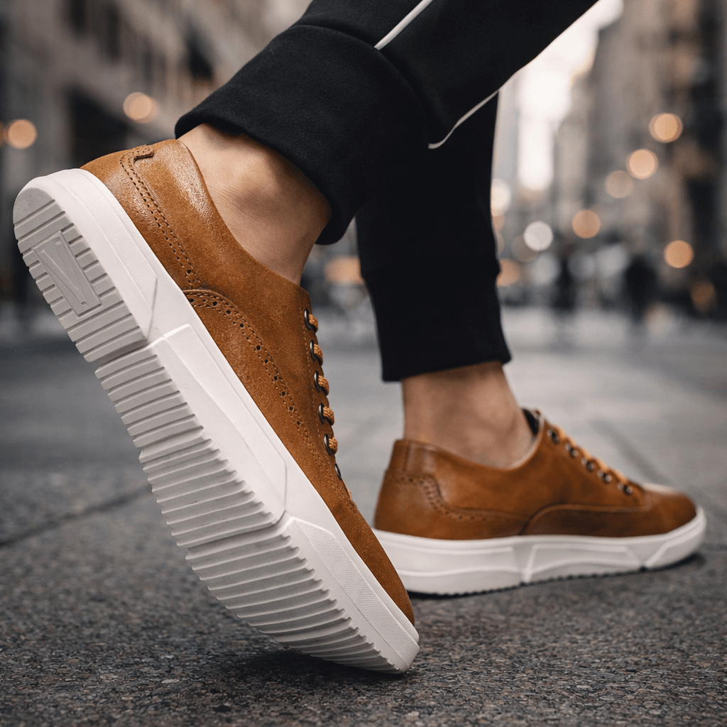 Sneaker Herren Casual Brogue mit gepolsterter Sohle