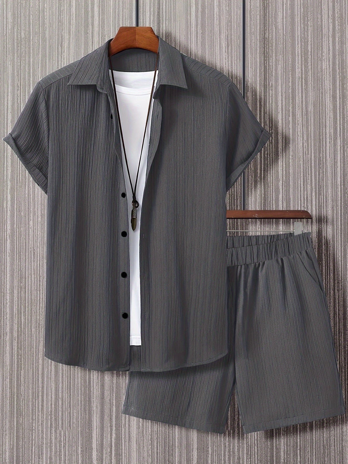 Callan | Herren Freizeit Set Relaxed Fit Kurzarm Hemd & Shorts Sommer
