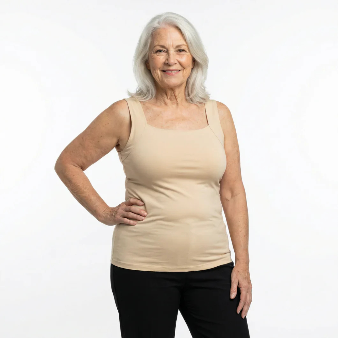 Damen Tanktop mit integriertem Sport-BH Regular Fit Freizeit