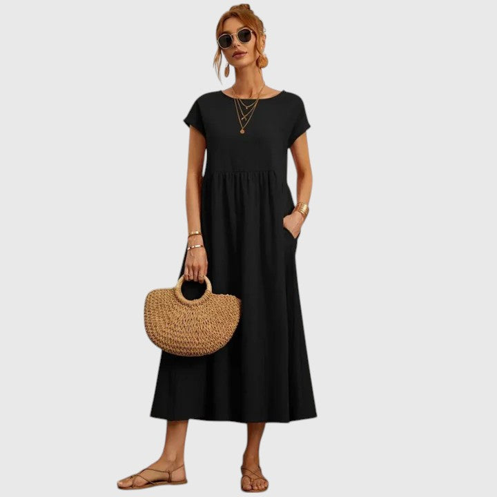 Damen Midi-Kleid Relaxed Fit Freizeit bequem sommerlich