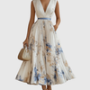 Damen Maxikleid Plissiert Regular Fit Elegant Freizeit