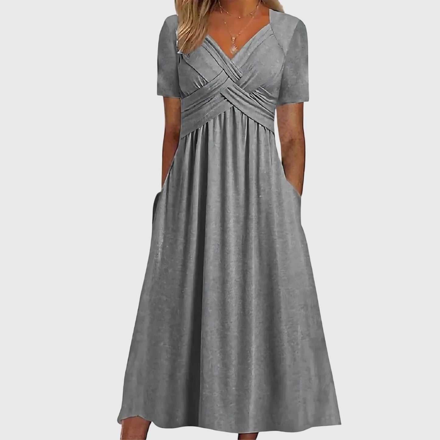 Damen Midi-Kleid Slim Fit Freizeit mit Bauchkontrolle