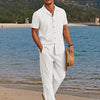 Lässiges Stoff-Strandset Herren Relaxed Fit Freizeit Sommer