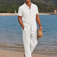 Lässiges Stoff-Strandset Herren Relaxed Fit Freizeit Sommer